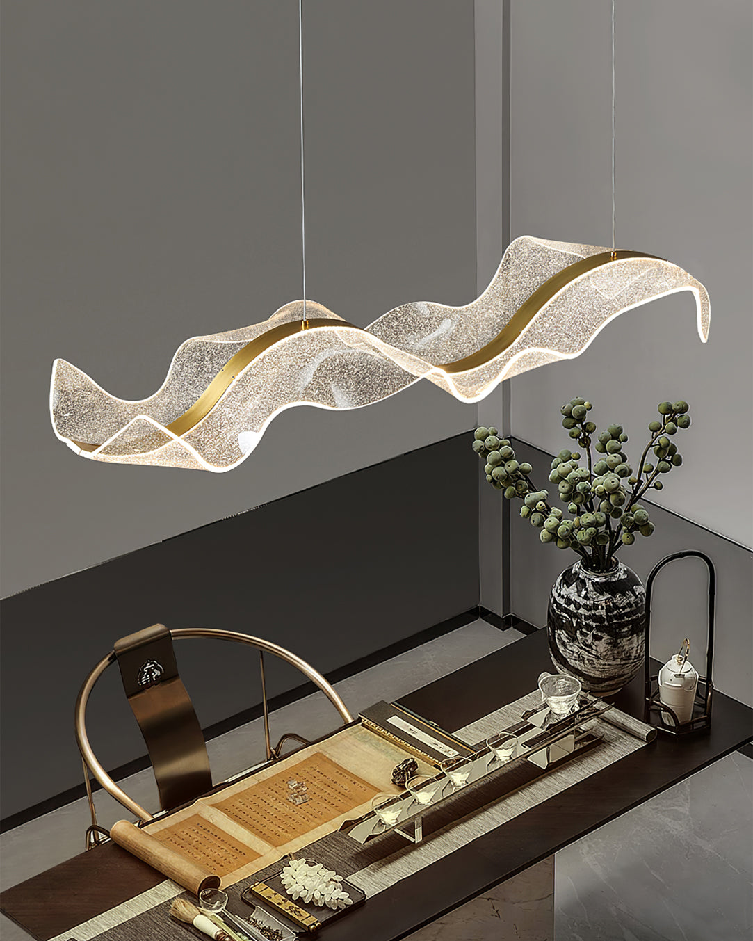 Lineaire LED-plafondlamp 100-150 cm Dimbaar Acryl Hanglamp voor Eetkamer Woonkamer Keuken Moderne Hanglamp met Afstandsbediening | Thomler