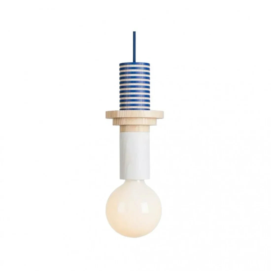 Houten hanglamp met meerkleurige geometrische kap, 19-42 cm in hoogte verstelbaar, plafondverlichting voor eetkamer, keuken en slaapkamer, modern | Thomler