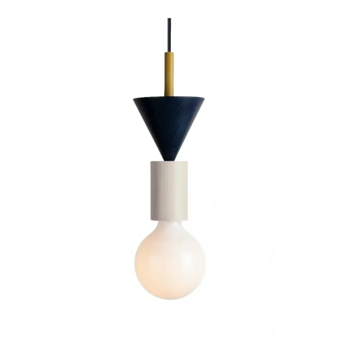Houten hanglamp met meerkleurige geometrische kap, 19-42 cm in hoogte verstelbaar, plafondverlichting voor eetkamer, keuken en slaapkamer, modern | Thomler