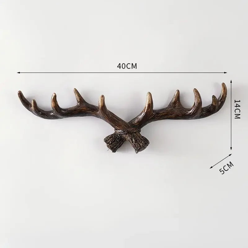 Resin Antler Hooks for Entryway Rustic Brown Black Wall-Mounted Hallway Coat Hanger Organizer for Bags Hats Scarves Home Bedroom Storage | Thomler