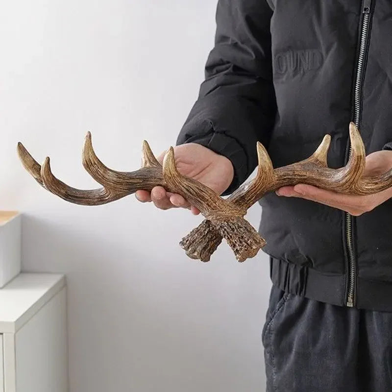 Resin Antler Hooks for Entryway Rustic Brown Black Wall-Mounted Hallway Coat Hanger Organizer for Bags Hats Scarves Home Bedroom Storage | Thomler
