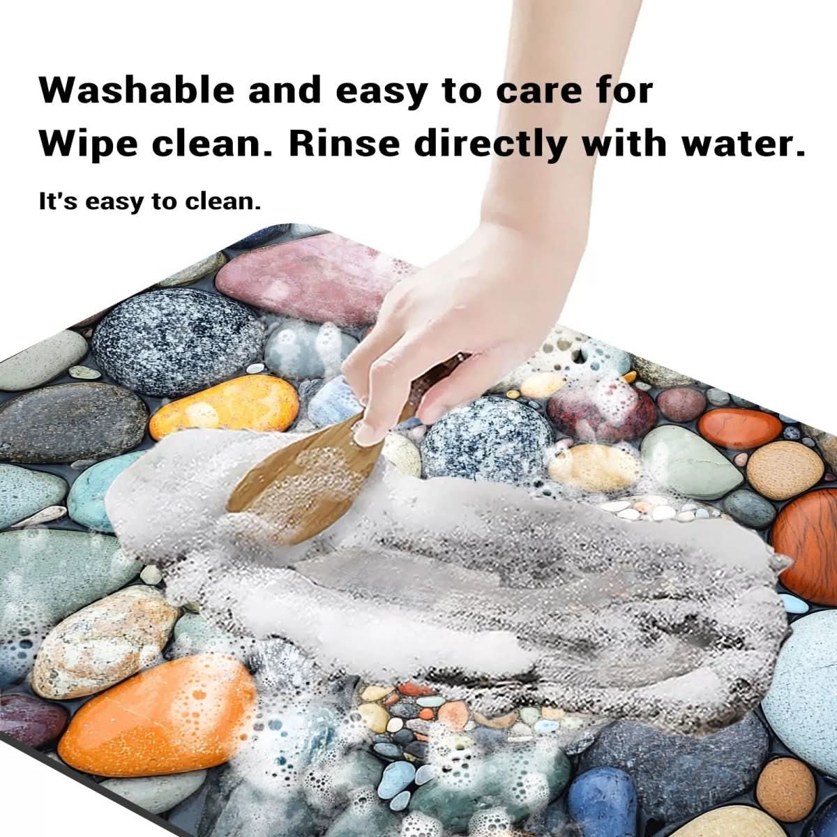 Alfombra de piedra de secado rápido, 24x35 pulgadas, tapete absorbente antideslizante para ducha, baño, entrada, cocina, pasillo y áreas húmedas de alto tráfico | Thomler