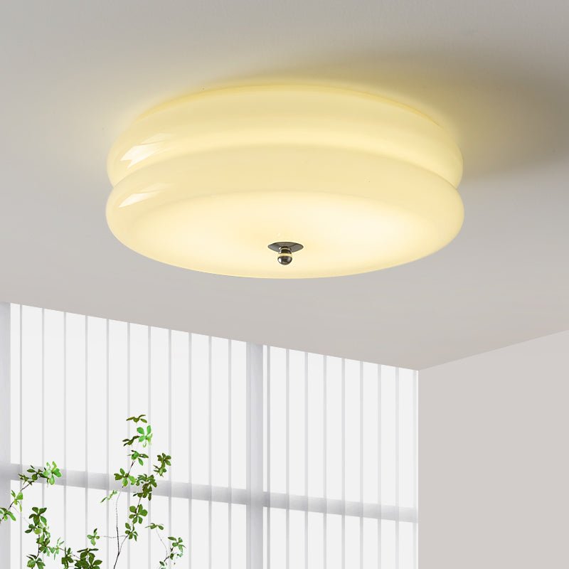 Lámpara de techo LED de montaje empotrado con pantalla de vidrio esmerilado y metal cromado dorado para dormitorio, sala de estar, comedor, pasillo y entrada, estilo tradicional