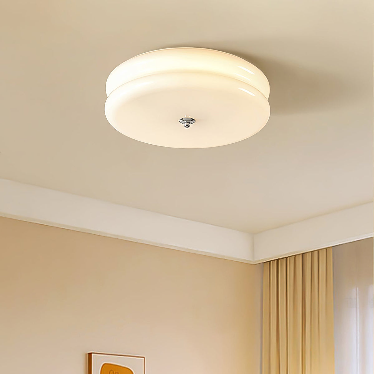 Lámpara de techo LED de montaje empotrado con pantalla de vidrio esmerilado y metal cromado dorado para dormitorio, sala de estar, comedor, pasillo y entrada, estilo tradicional