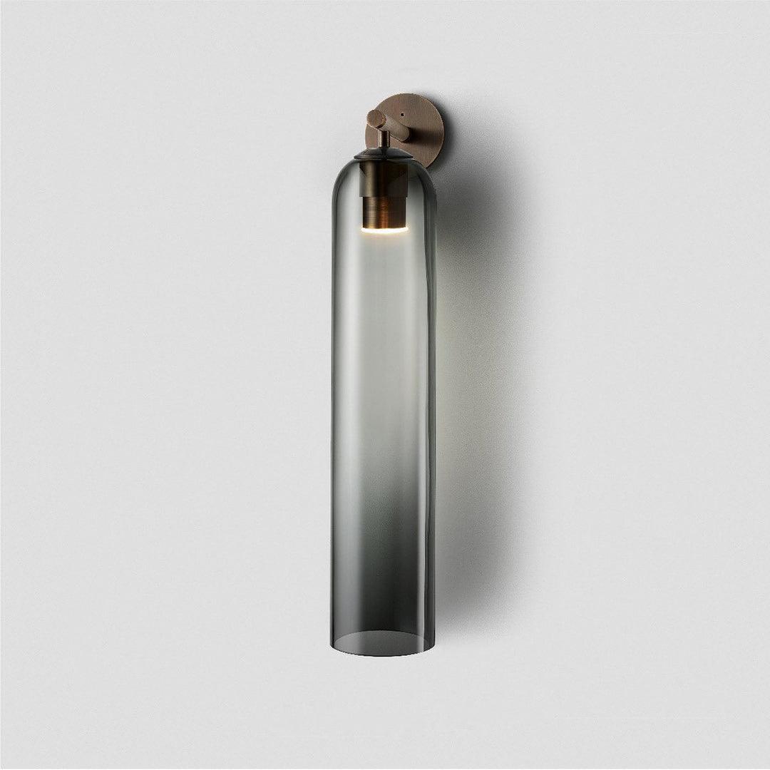Aplique de pared cilíndrico de cristal, lámpara vertical de 19 pulgadas para sala de estar, dormitorio, pasillo, iluminación ambiental, montaje hacia arriba o hacia abajo, dorado, negro, níquel