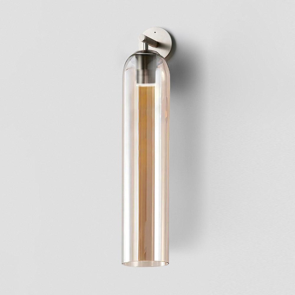 Aplique de pared cilíndrico de cristal, lámpara vertical de 19 pulgadas para sala de estar, dormitorio, pasillo, iluminación ambiental, montaje hacia arriba o hacia abajo, dorado, negro, níquel