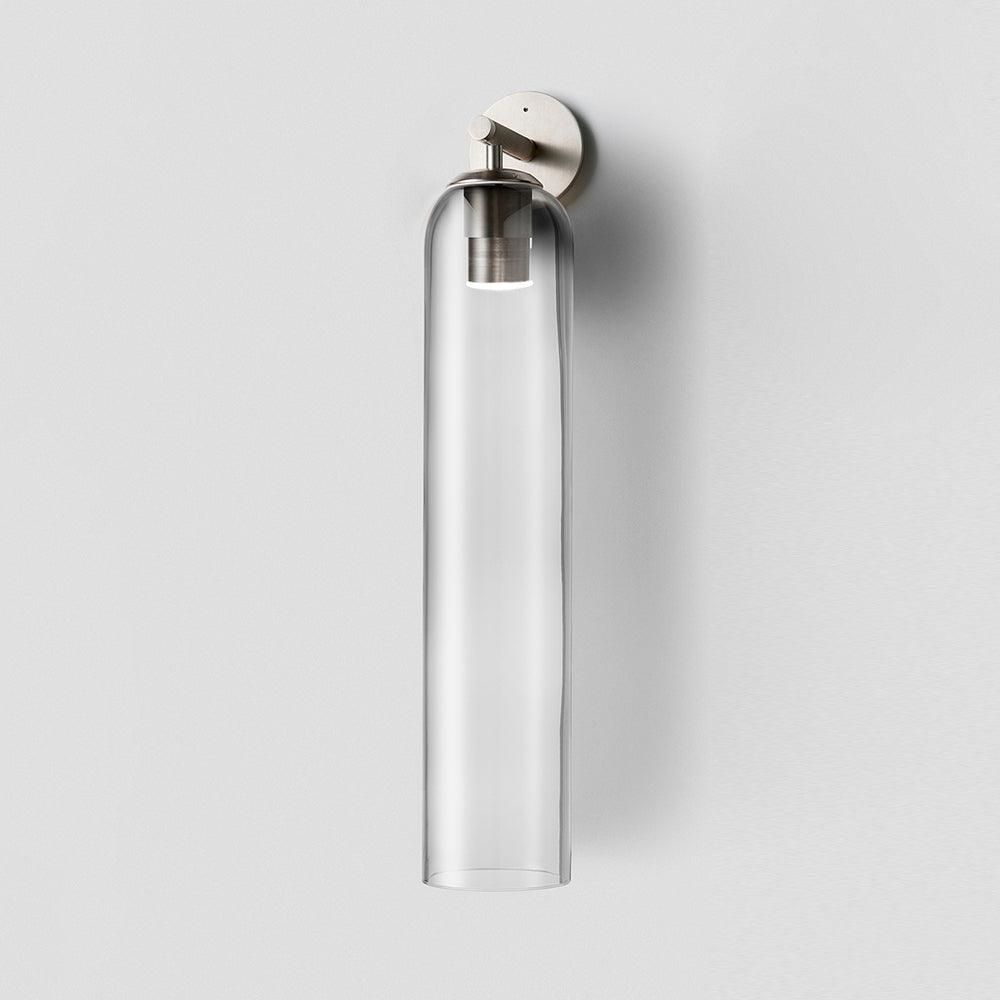 Aplique de pared cilíndrico de cristal, lámpara vertical de 19 pulgadas para sala de estar, dormitorio, pasillo, iluminación ambiental, montaje hacia arriba o hacia abajo, dorado, negro, níquel