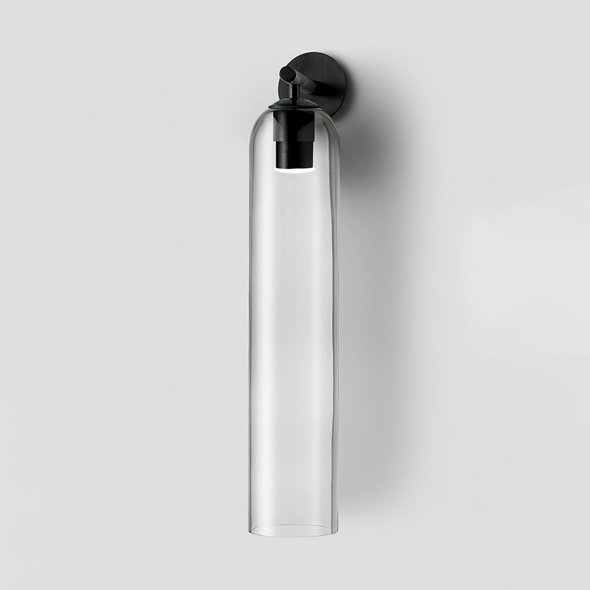 Aplique de pared cilíndrico de cristal, lámpara vertical de 19 pulgadas para sala de estar, dormitorio, pasillo, iluminación ambiental, montaje hacia arriba o hacia abajo, dorado, negro, níquel