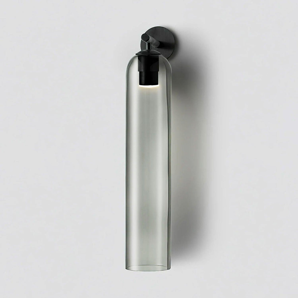Aplique de pared cilíndrico de cristal, lámpara vertical de 19 pulgadas para sala de estar, dormitorio, pasillo, iluminación ambiental, montaje hacia arriba o hacia abajo, dorado, negro, níquel
