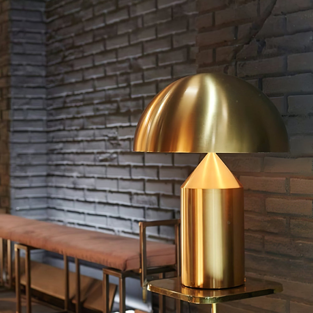 Metal Architectural Accent Lamp 14 in Sculptural Shape Soft Glow Nightstand Light Bedroom Side Table Decor Modern Minimal Home Office