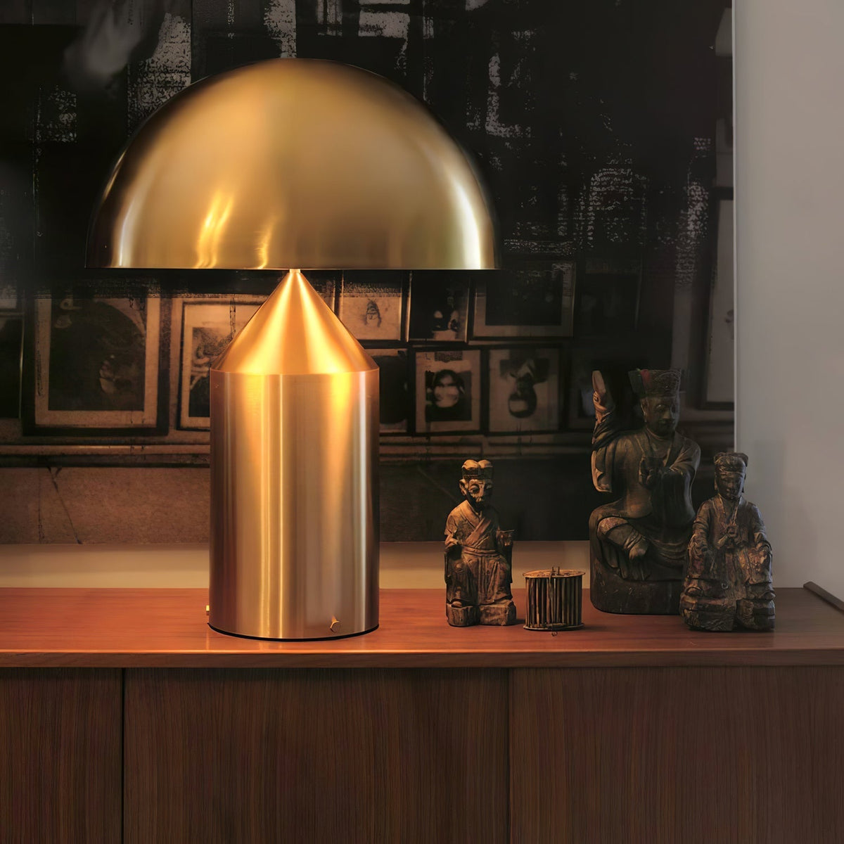 Metal Architectural Accent Lamp 14 in Sculptural Shape Soft Glow Nightstand Light Bedroom Side Table Decor Modern Minimal Home Office