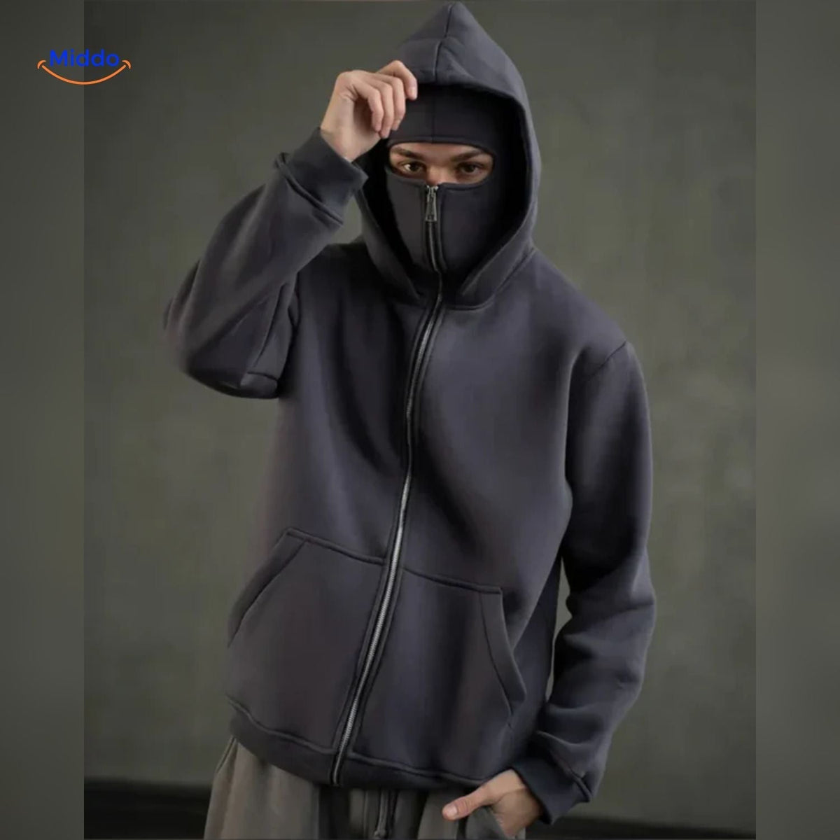 Cotton Double-Hood Pullover Sweatshirt – Unisex Fall & Winter Layering Essential for Men & Women