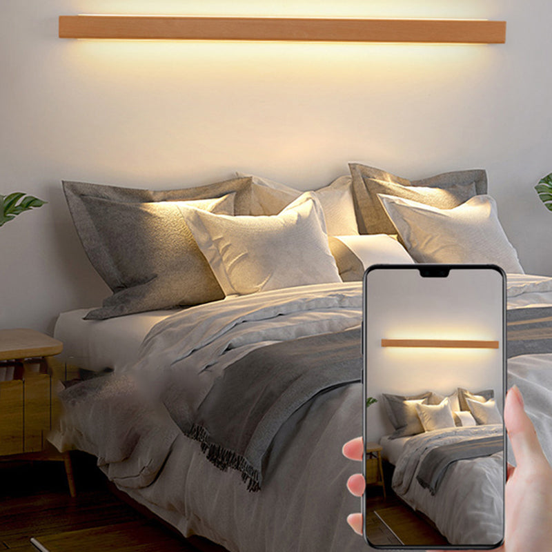 Houten LED-badkamerspiegelverlichting – Vast aangesloten lineair armatuur in diverse lengtes, opties voor warm en koel licht, slank modern design voor | Thomler
