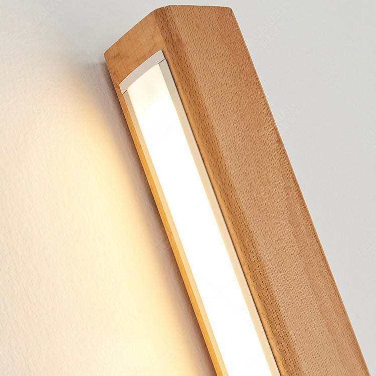 Houten LED-badkamerspiegelverlichting – Vast aangesloten lineair armatuur in diverse lengtes, opties voor warm en koel licht, slank modern design voor | Thomler