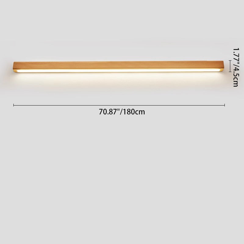 Houten LED-badkamerspiegelverlichting – Vast aangesloten lineair armatuur in diverse lengtes, opties voor warm en koel licht, slank modern design voor | Thomler