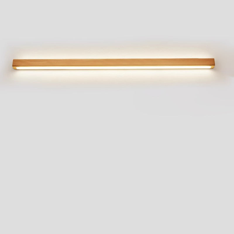 Houten LED-badkamerspiegelverlichting – Vast aangesloten lineair armatuur in diverse lengtes, opties voor warm en koel licht, slank modern design voor | Thomler