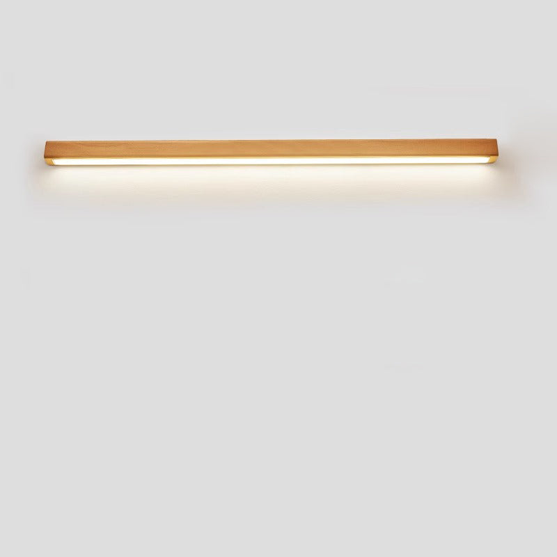 Houten LED-badkamerspiegelverlichting – Vast aangesloten lineair armatuur in diverse lengtes, opties voor warm en koel licht, slank modern design voor | Thomler