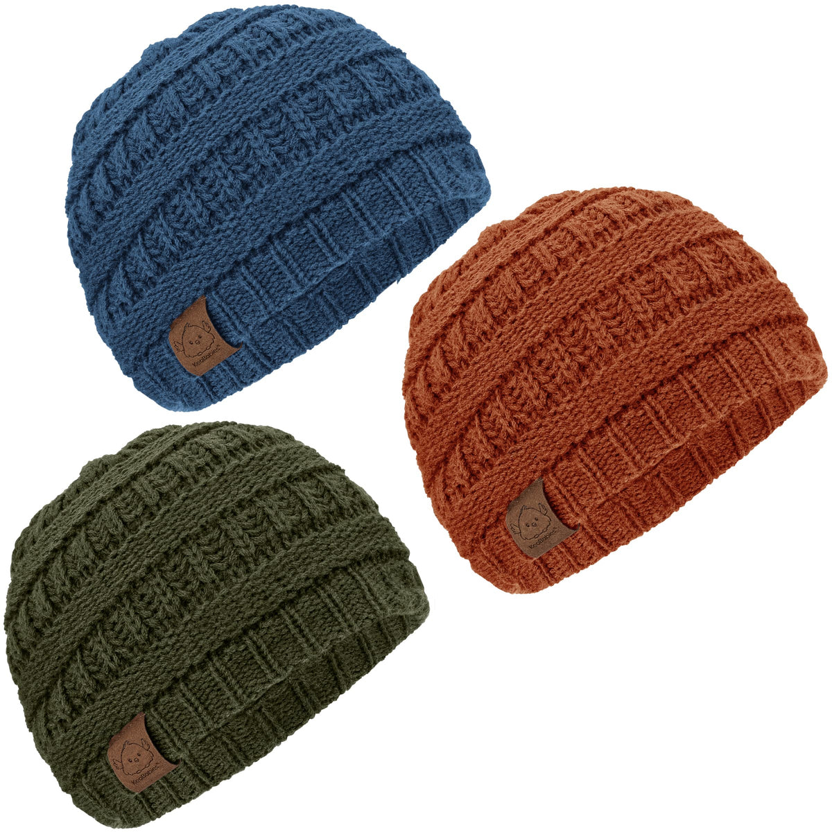 3-Pack Stretchy Baby Beanies