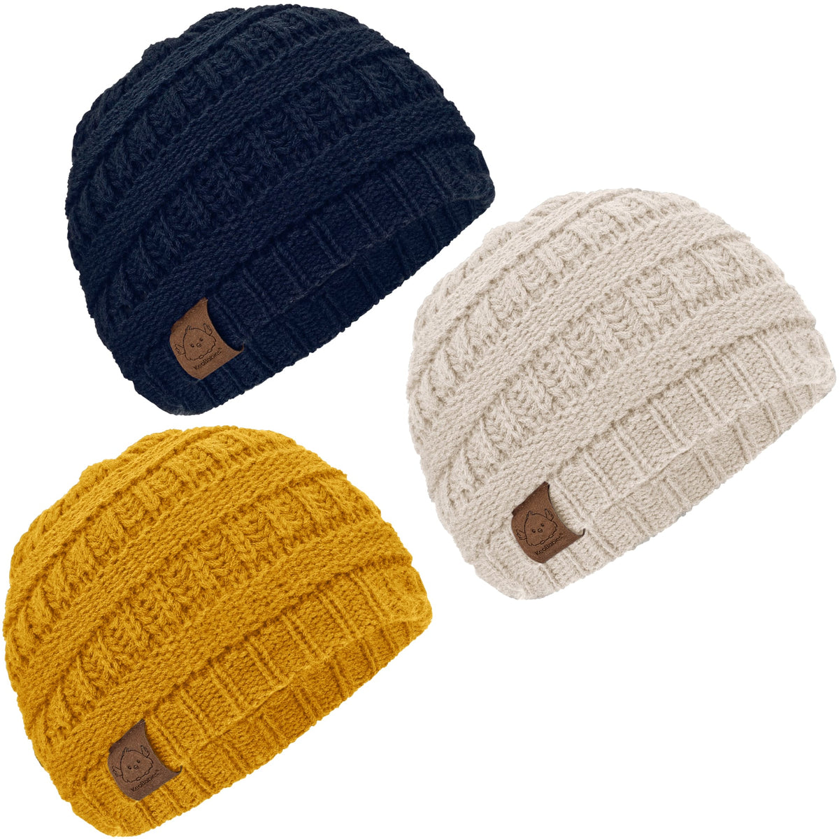 3-Pack Stretchy Baby Beanies
