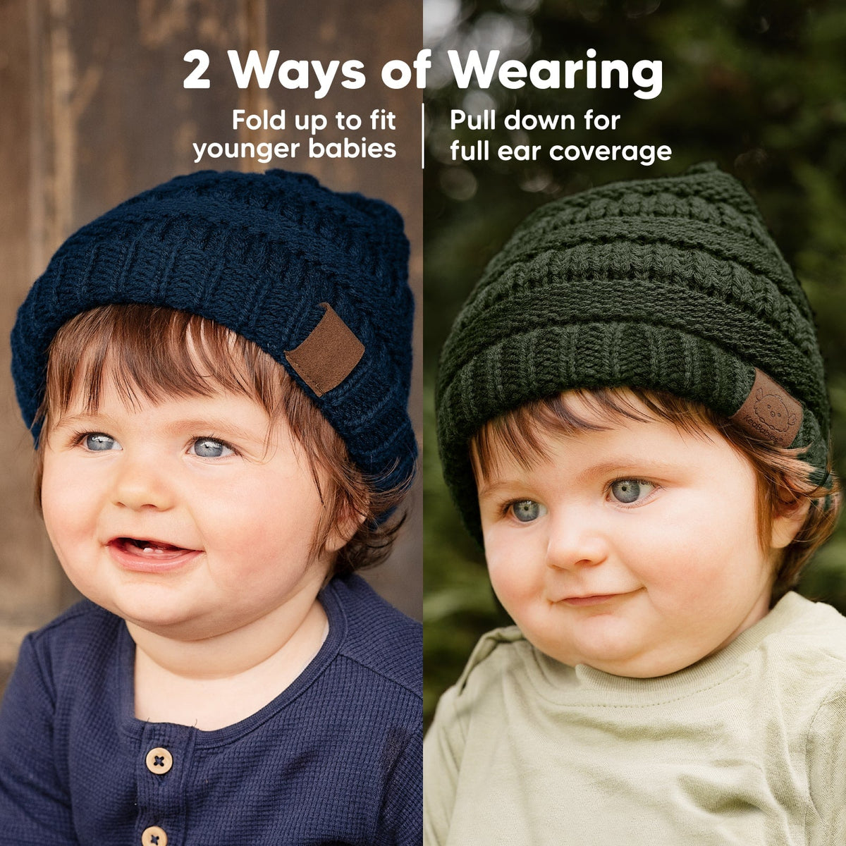 3-Pack Stretchy Baby Beanies