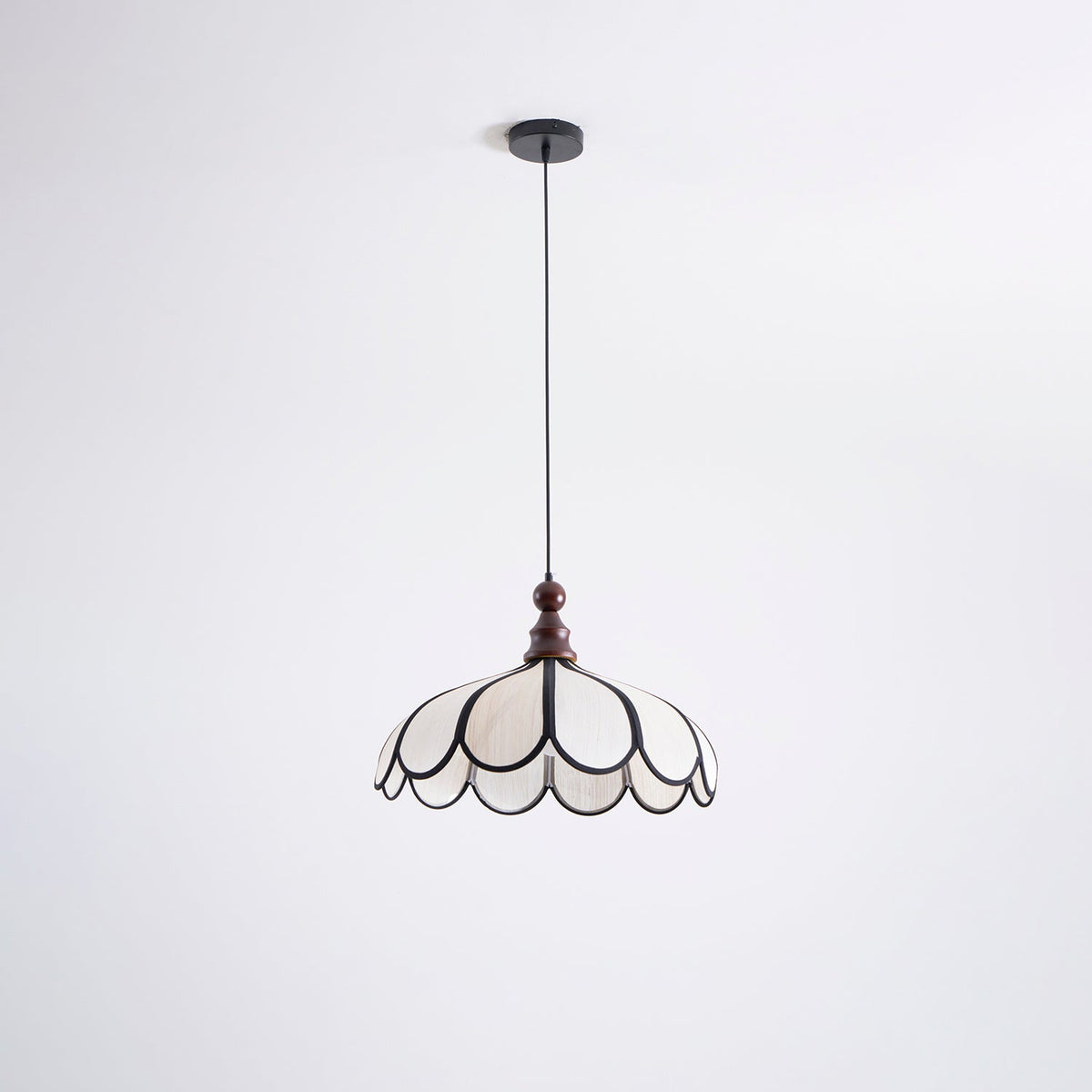 Woven Fiber Dome Ceiling Fixture with Wood Trim – 16 to 24 Inch Sizes – Adjustable Drop Suspension for Kitchens, Breakfast Nooks & Dining Ar | Thomler