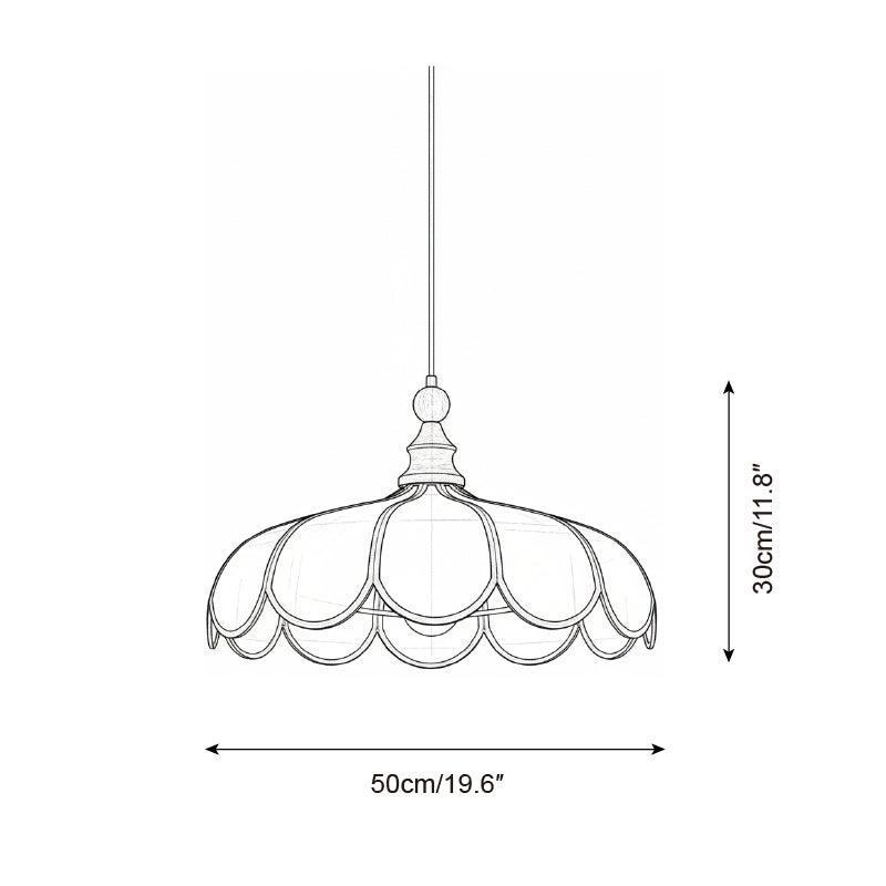 Woven Fiber Dome Ceiling Fixture with Wood Trim – 16 to 24 Inch Sizes – Adjustable Drop Suspension for Kitchens, Breakfast Nooks & Dining Ar | Thomler
