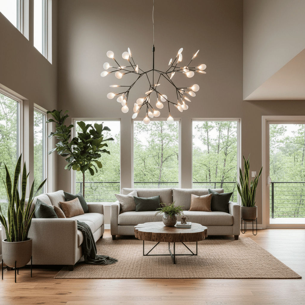 Vertakkende led-kroonluchter met acryl bloemblaadjes, zwarte afwerking, 20W geïntegreerde verlichting, dimbaar, optionele afstandsbediening, modern statement-armatuur, voor binnenshuis/woonkamer