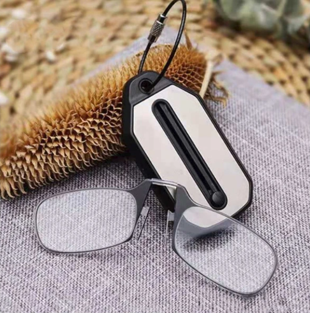 Pocket Reading Glasses with Keychain Case – Ultra-Slim Folding Readers with Polycarbonate Lenses for Menus, Labels & Phone Screens | Thomler