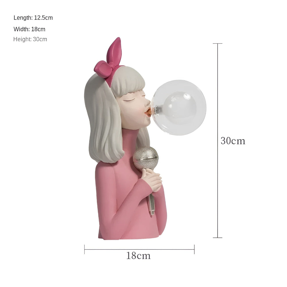 Illuminated Sculptural Figure Night Light USB Powered LED Polymer Glass 9.8 × 8.3 × 11.6 in for Nightstand Office Desk Ambient Glow Decorati | Thomler