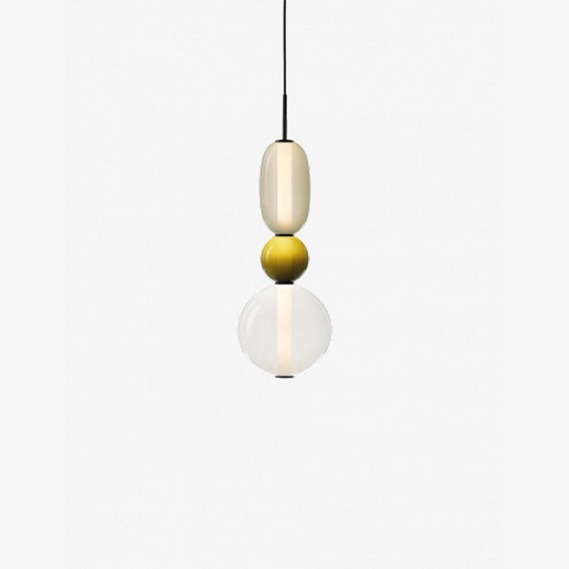 Handblown Glass Drop Pendant LED 7-inch Multi-Color Chandelier Dimmable Ceiling Light Adjustable for Kitchen Island Dining Table Living Room | Thomler