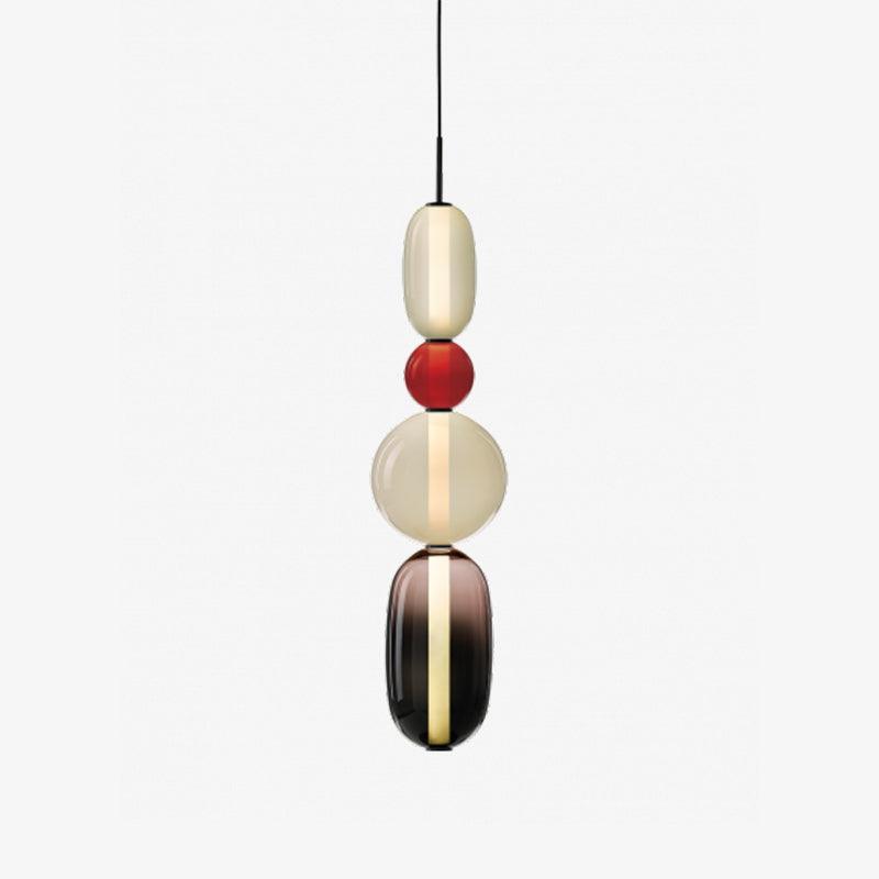 Handblown Glass Drop Pendant LED 7-inch Multi-Color Chandelier Dimmable Ceiling Light Adjustable for Kitchen Island Dining Table Living Room | Thomler