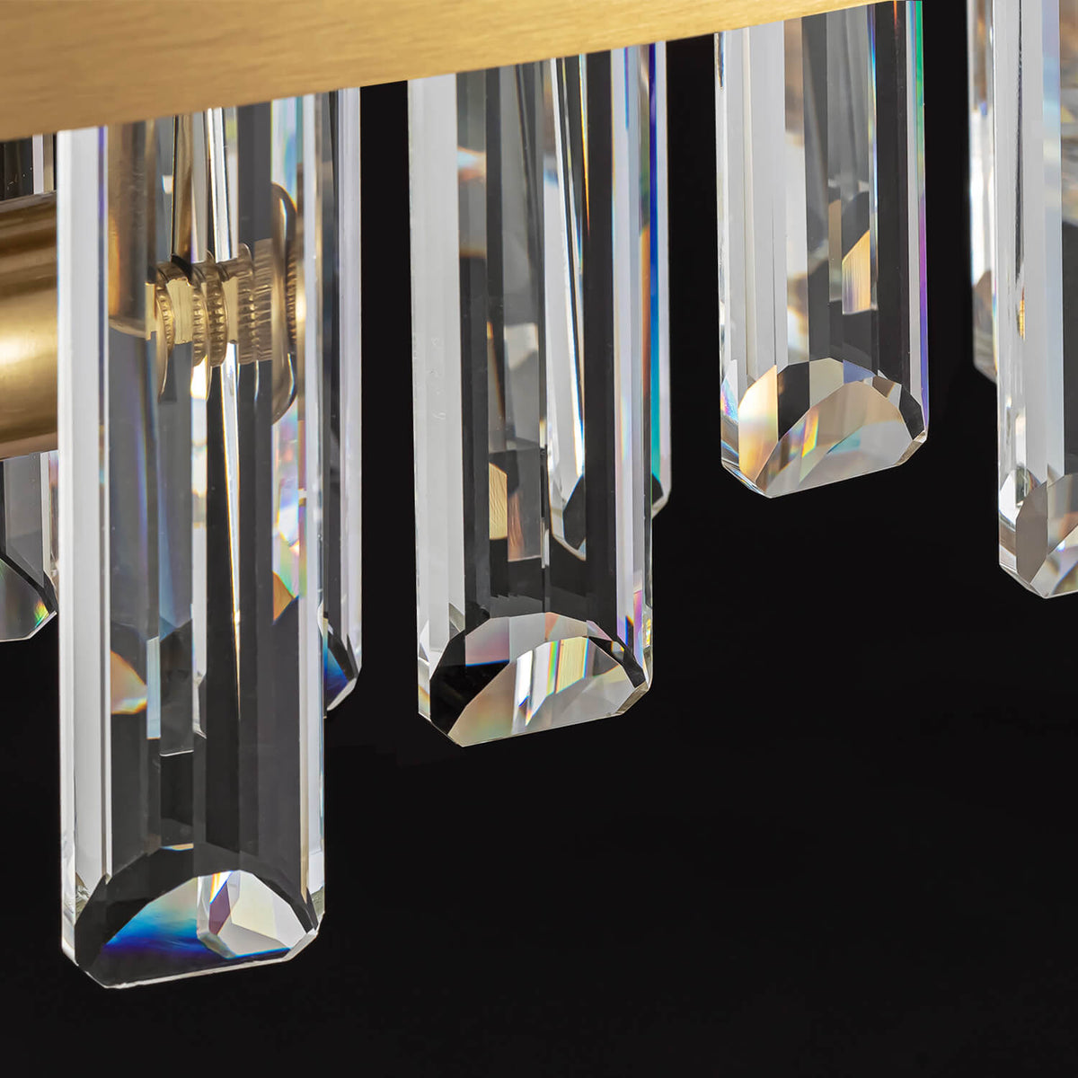 Tiered Crystal Ceiling Fixture in Gold Finish for Dining Rooms and Kitchen Islands – Adjustable Height, Multi-Size Options, E12 Candelabra B | Thomler