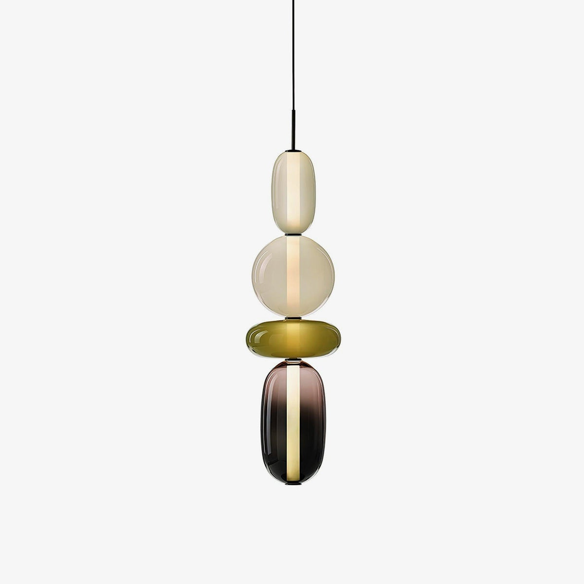 Handblown Glass Drop Pendant LED 7-inch Multi-Color Chandelier Dimmable Ceiling Light Adjustable for Kitchen Island Dining Table Living Room | Thomler