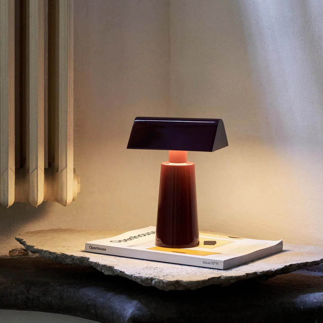 LED Desk Lamp with USB Charging Port – Touch Control, 3 Light Temperatures, Adjustable Steel Reading Light for Office, Bedroom, Study – Red, | Thomler