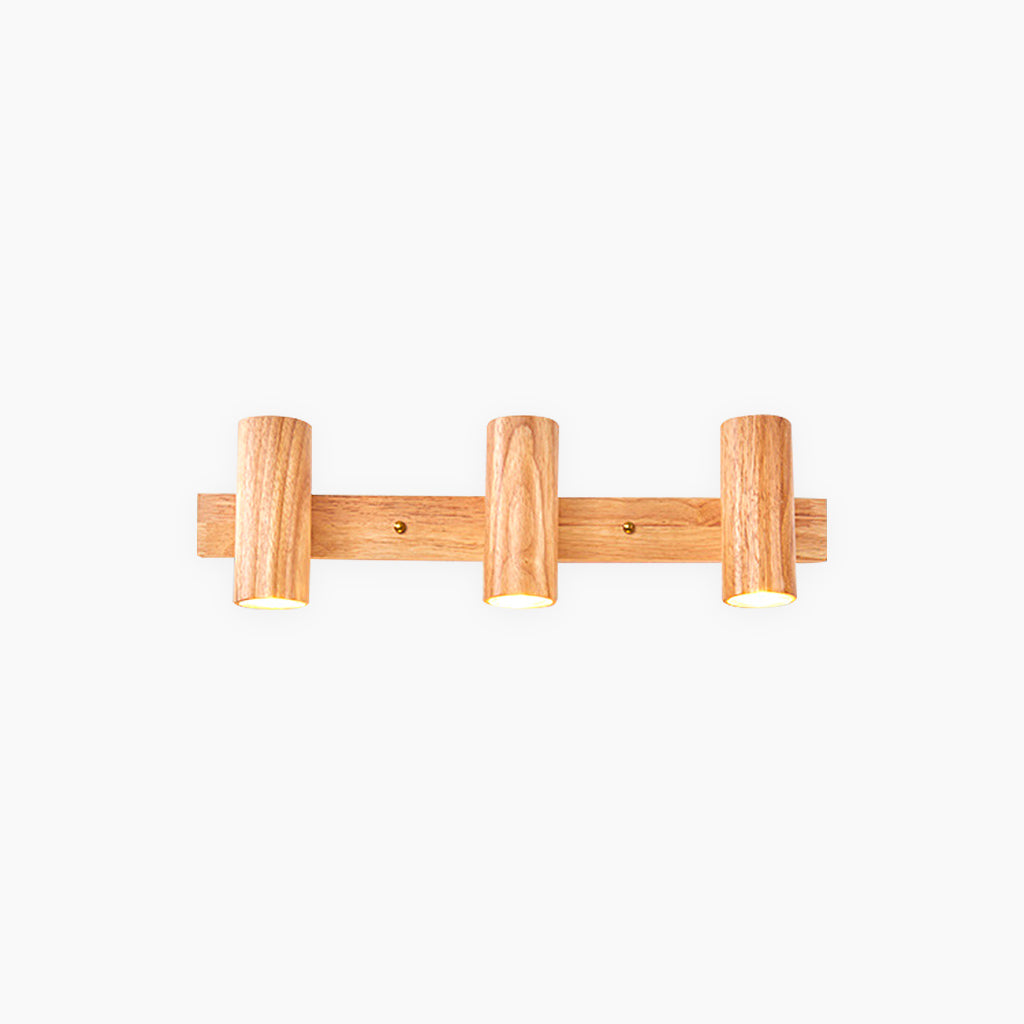 Rotating Track Spotlight with Wood Accent – Single or Multi-Head LED Fixture for Living Room, Bedroom & Home Office – Adjustable Directional | Thomler