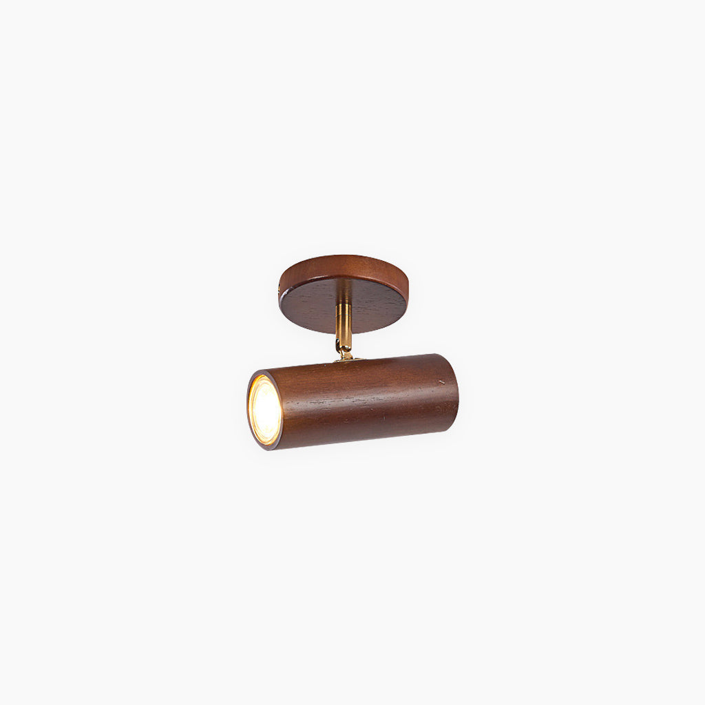 Rotating Track Spotlight with Wood Accent – Single or Multi-Head LED Fixture for Living Room, Bedroom & Home Office – Adjustable Directional | Thomler