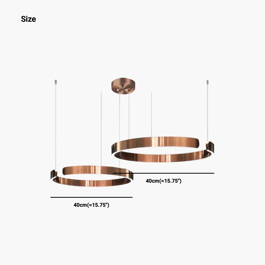 Dimmable LED Ring Ceiling Light Fixture Modern Aluminum Multi-Ring Chandelier for Dining Room Kitchen Island Living Room Bedroom Adjustable