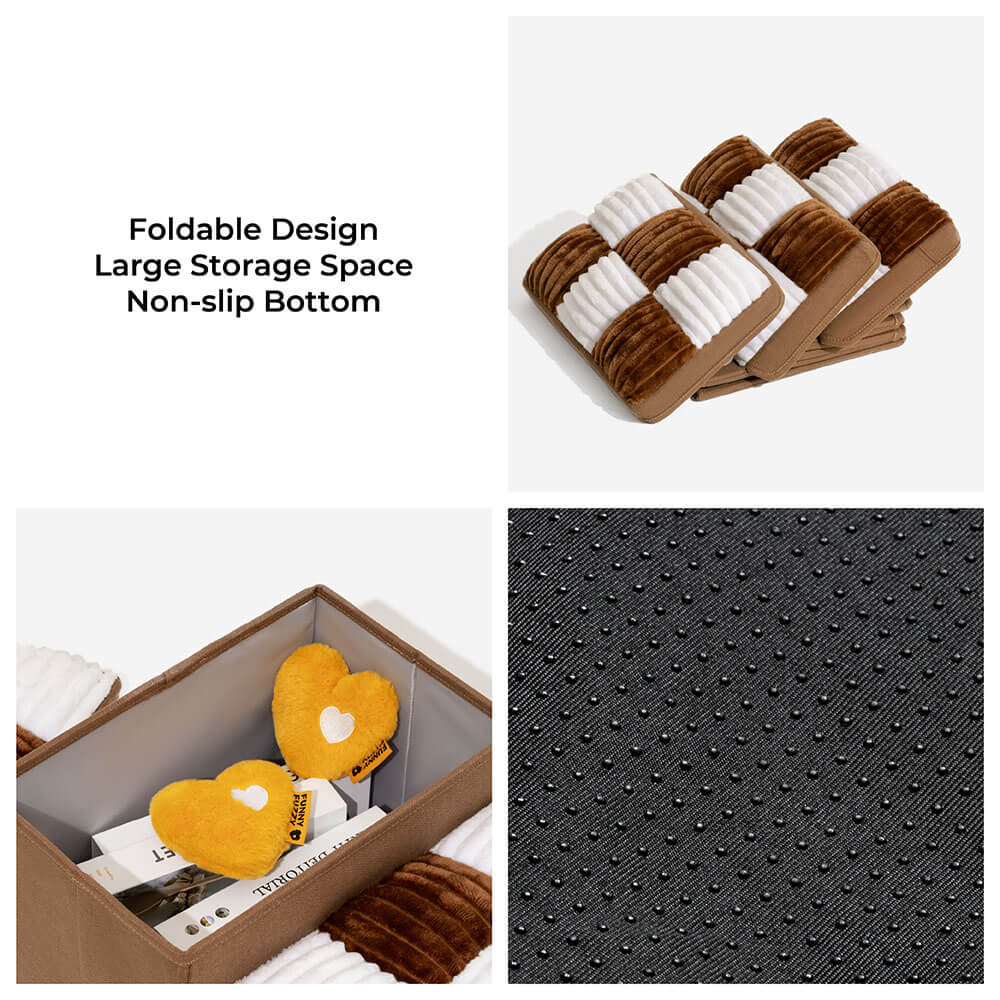 Escalones para mascotas con compartimentos de almacenamiento ocultos: rampa plegable acolchada y suave para perros y gatos pequeños, base antideslizante