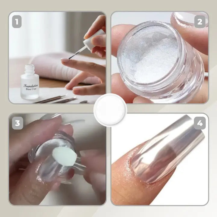 Mirror Chrome Nail Powder for High-Gloss Metallic Manicure Finish – Works on Gel, Acrylic & Natural Nails – Easy DIY Application for Salon-Q | Thomler