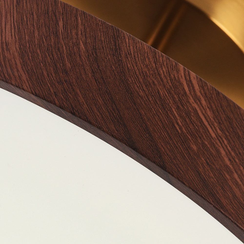Semi-Flush Mount LED Fixture with Wood Grain Accent for Bedroom, Living Room & Dining Room Ambient Lighting | Thomler