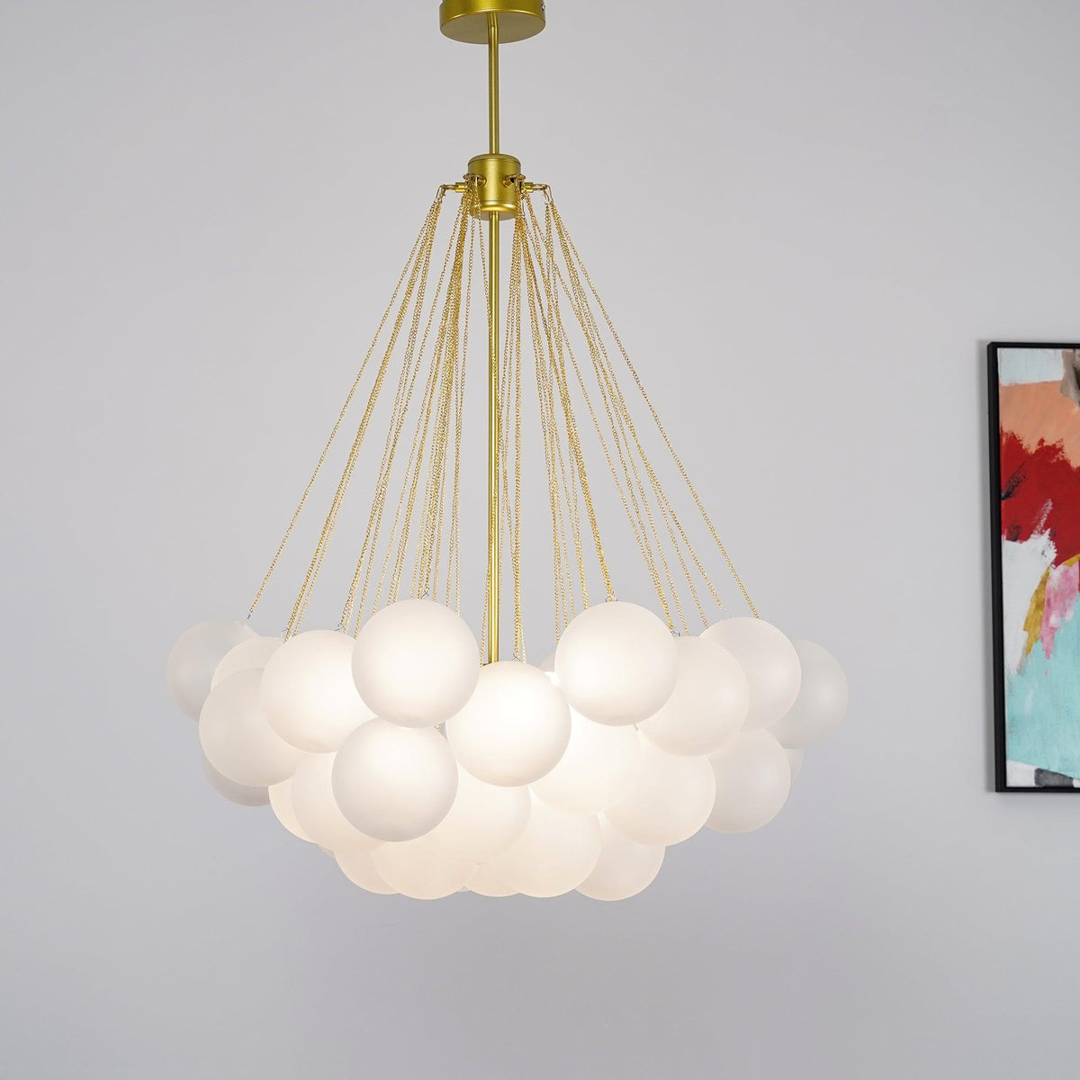 Bubble Pendellamp met meerdere bollen, verstelbare plafondlamp in goud, zwart of chroom voor eetkamer, woonkamer of hal, 19-73 lichtpunten