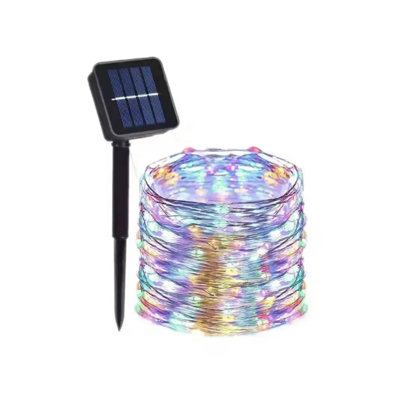 Solar-Lichterkette für außen, wasserdicht, 8 Modi, flexible Kupferdraht-LED-Lichterkette für Terrasse, Garten, Deck, Zaun, Party-Dekoration, ganzjährig verwendbar