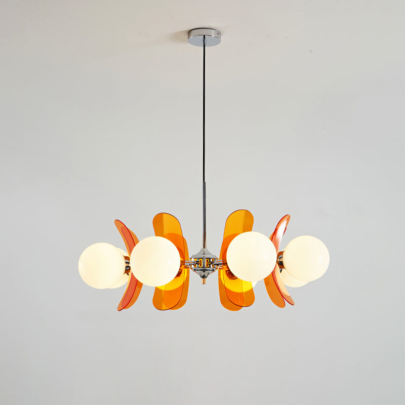 Mehrflammige Hängeleuchte Chrom & Acryl Starburst-Design für Esszimmer, Küche, Wohnzimmer 60-80 cm Durchmesser | Thomler