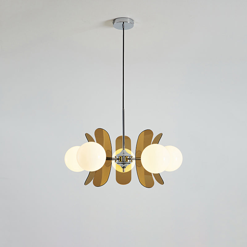Mehrflammige Hängeleuchte Chrom & Acryl Starburst-Design für Esszimmer, Küche, Wohnzimmer 60-80 cm Durchmesser | Thomler
