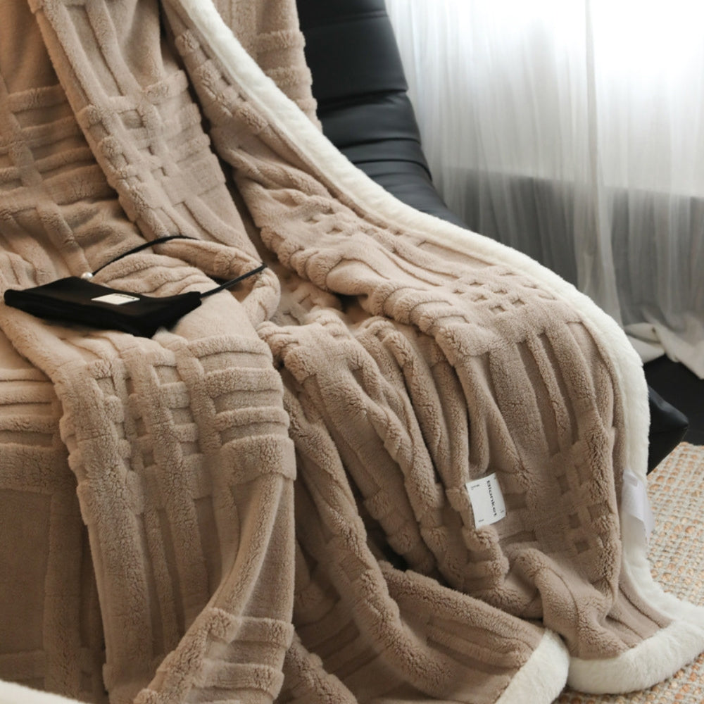 Textured Microfiber Throw Blanket for Couch & Bed – Plush Warmth for Fall & Winter