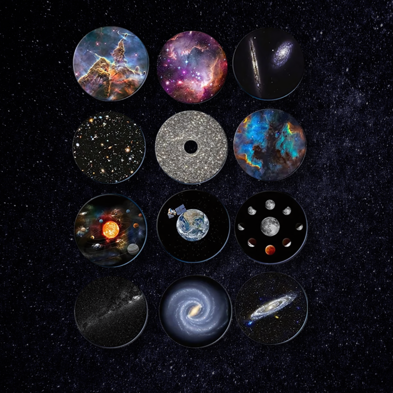 Galaxy sterrenprojector 4K HD nachtlampje met 12 kosmische scènes, 360° rotatie en instelbare focus voor slaapkamer, woonkamer en thuisbioscoop