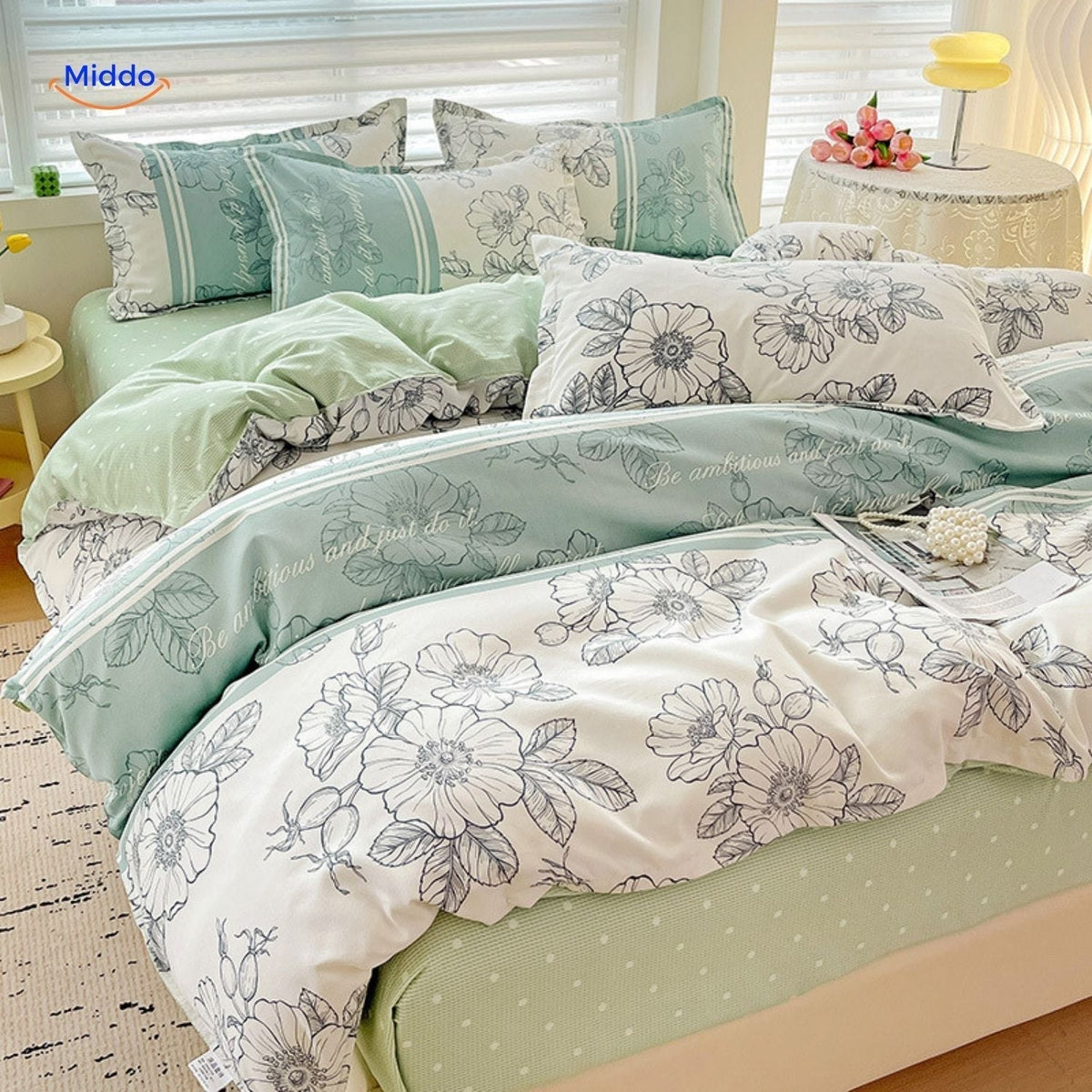 Pure Cotton 4-Piece Bedding Set for Mom & Baby – Soft & Breathable
