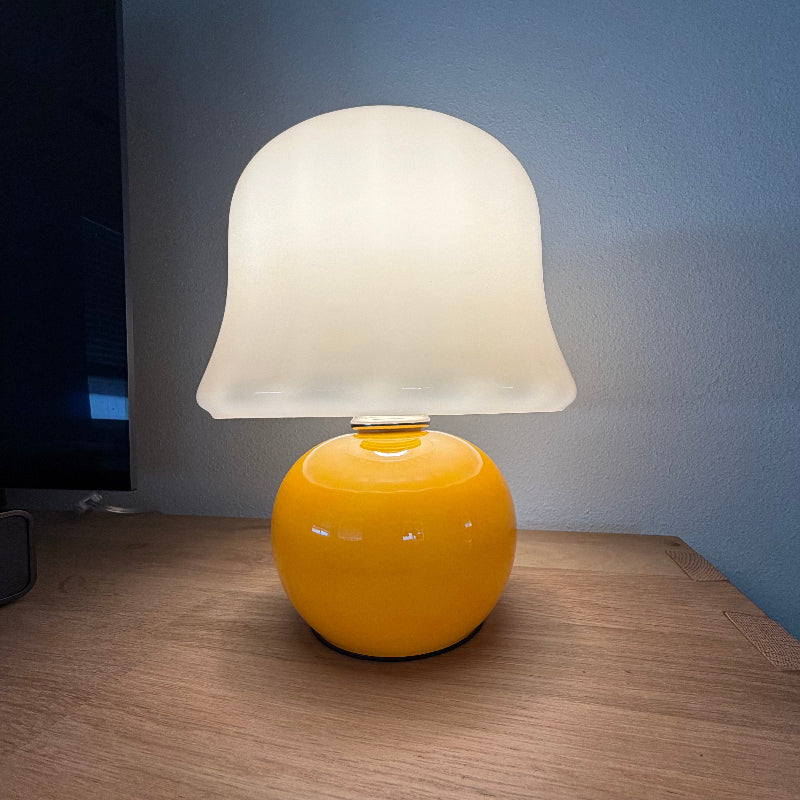 Ceramic Accent Lamp with Enamel Shade 11.4 in Beige for Nightstands Bedrooms Living Rooms Study Desks Side Tables E14 Socket 15W Soft Glow | Thomler