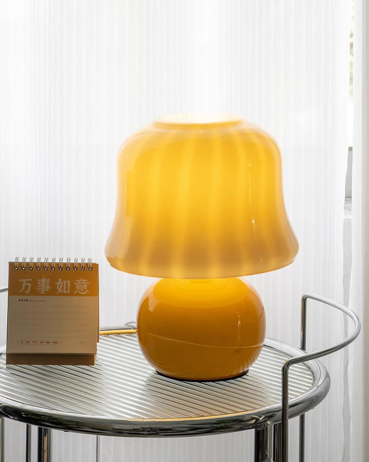 Ceramic Accent Lamp with Enamel Shade 11.4 in Beige for Nightstands Bedrooms Living Rooms Study Desks Side Tables E14 Socket 15W Soft Glow | Thomler