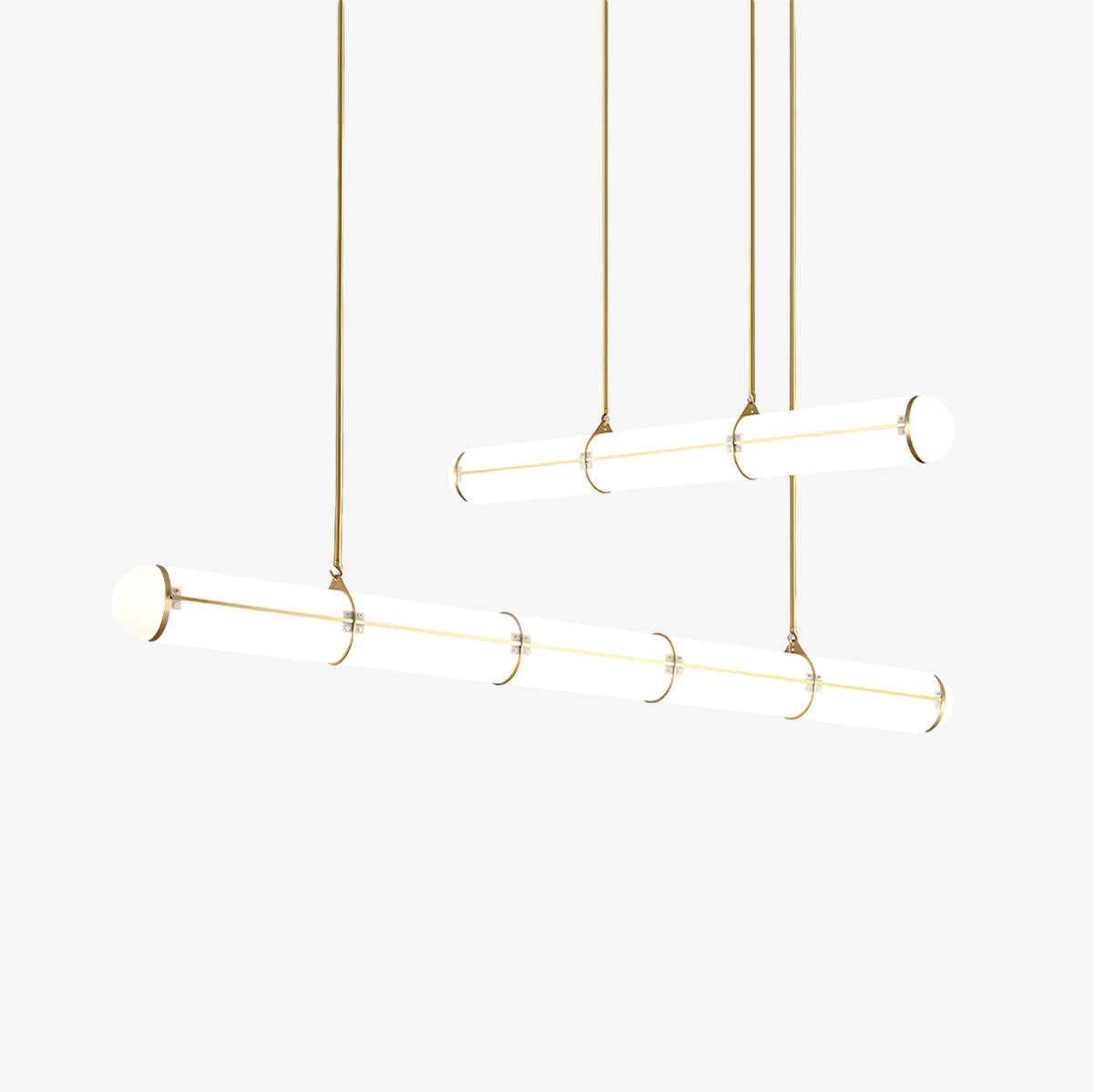 Lámpara LED lineal ajustable de 59 pulgadas, metal y acrílico, tres temperaturas de color para comedor, cocina, sala de estar, interior moderno L | Thomler